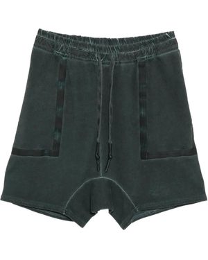 69 Elasticated-Waistband Drop-Crotch Shorts - Green