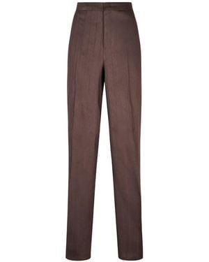Tagliatore Pinstripe-Pattern Trousers - Brown
