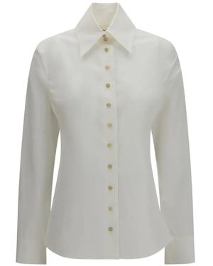 KHAITE Ivy Long-Sleeve Shirt - Gray
