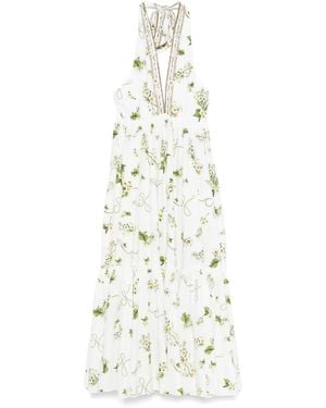 CAMILLA Floral-Print Organic Cotton Dress - White