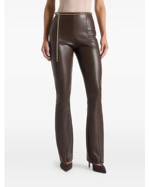 Manière De Voir Ninon Faux-Leather Fit And Flare Trousers With Chain - Black