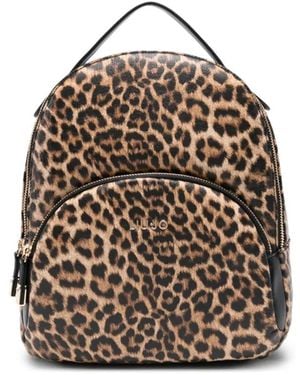 Liu Jo Small Animalier Leopard Print Backpack - Natural