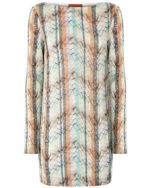 Missoni Long-Sleeve Mini Dress - White