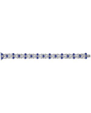 Pragnell Pulsera Bubbles En Oro Blanco De 18Kt Con Diamantes Y Zafiros