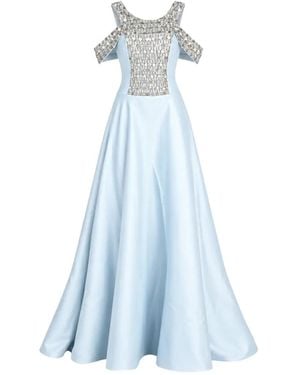 Loodyana Embellished Cold-Shoulder Maxi Dress - Blue