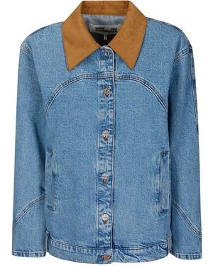 Baum und Pferdgarten Suede-Collar Jacket - Blue