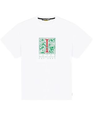 Iuter Mediolanum Print-Detail Cotton T-Shirt - Blue