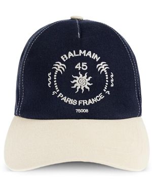 Balmain Adjustable Strap Logo Cap - Blue