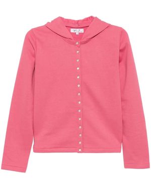 agnès b. Snap Cotton Hoodie - Pink