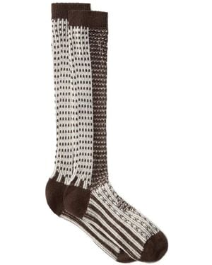 MM6 by Maison Margiela Chaussettes À Motif Gg En Jacquard - Blanc