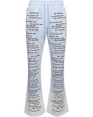 Who Decides War Flared Broek Met Tekst - Blauw