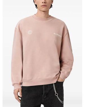 AllSaints Emblem Logo-Print Sweatshirt - Pink