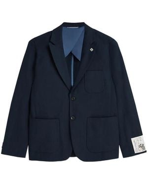 Scotch & Soda Pierce Herringbone Blazer - Blue