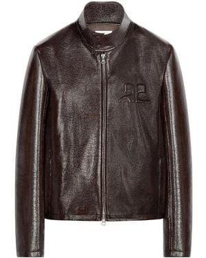 Courreges Bikerjacke Aus Vinyl - Schwarz