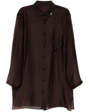 Yohji Yamamoto Long-Sleeved Shirt - Brown