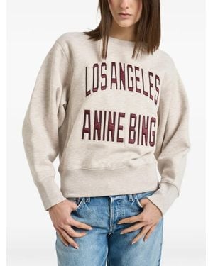 Anine Bing Pull Col Rond Torsades Ami De Coeur - Gris