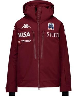 Kappa Zip Hooded Ski Jacket - Red