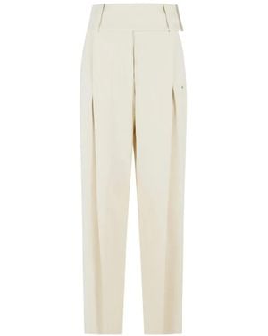 Sportmax Pantalones Con Trabillas - Blanco