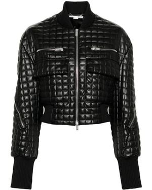 Stella McCartney Zip-Up Quilted Leather Jacket - Black
