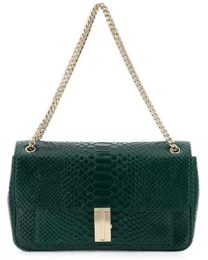 Tom Ford Mia Snakeskin-Effect T-Clasp Shoulder Bag - Green