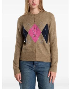 Samsøe & Samsøe Sanor Argyle-Pattern Cardigan - Red