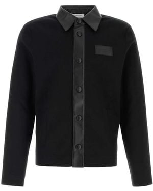 Givenchy Leather-Trim Paneled Cardigan - Black
