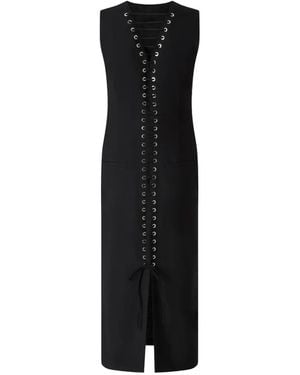 Pinko Vestido Con Detalle De Ojales Y Cordones - Negro
