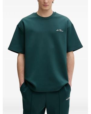 Les Deux Camiseta Con Logo Bordado - Verde