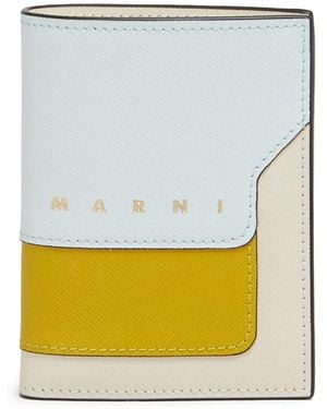 Marni Saffiano Leather Bi-Fold Wallet - Yellow