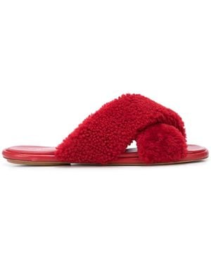 Rosetta Getty Flat Crossover Sandals - Red