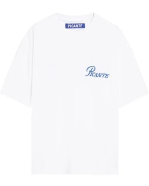 Picante T-Shirt Record Con Logo - Bianco