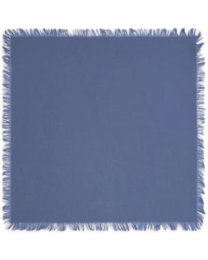 Bompard Fringed Twill Square Scarf - Blue