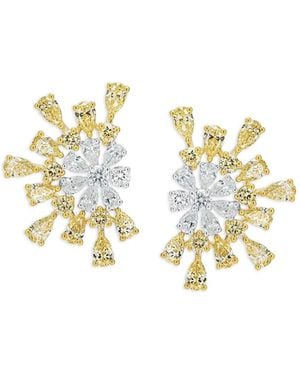 Azzaro Boucles D'Oreilles En 18Ct À Diamants Flower - Métallisé