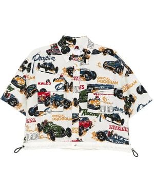 Sacai Tropical-Print Shirt - White