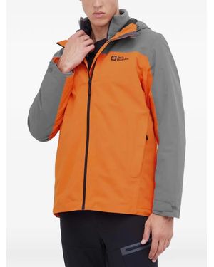 Jack Wolfskin Taubenberg Colour-Block Hooded Jacket - Orange