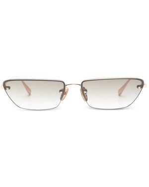 Linda Farrow Geometic-Frame Sunglasses - White