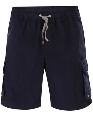 Brunello Cucinelli Drawstring Cargo Shorts - Blue