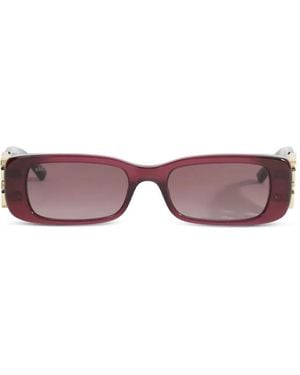 Balenciaga Dynasty Rectangle-Frame Sunglasses - Purple