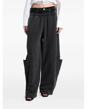 Alexander Wang Layered-Waistband Cargo Pants - Black