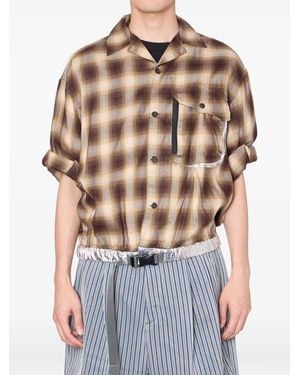 Kolor Plaid Pocket Shirt - Brown
