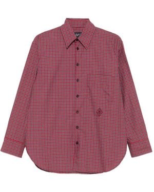 The Seafarer Checked Long-Sleeve Shirt - Purple