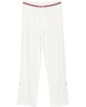 Liu Jo Interlock Drawstring Striped Track Pants - White
