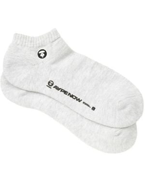 Aape By A Bathing Ape Logo-Patch Socks - White