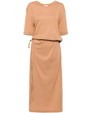 Lemaire Long T-Shirt Dress With Belt - Natural