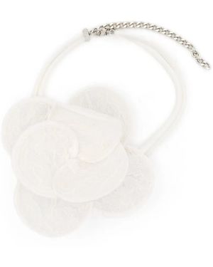 David Koma Collar 3D Lace Flower - Blanco