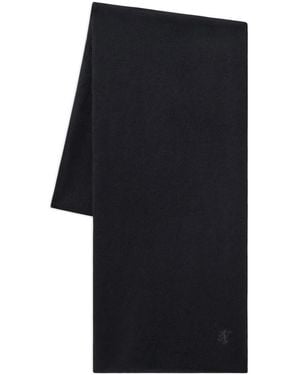 Pringle of Scotland Logo-Embroidered Cashmere Scarf - Black