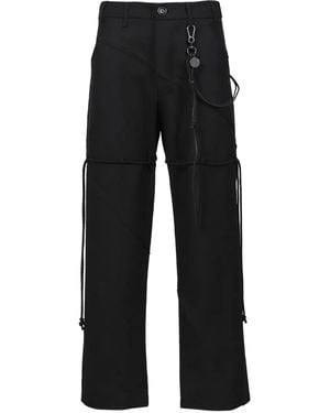 Song For The Mute Logo-Patch Paneled Pants - Black