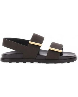 Tod's Touch-Strap Suede Sandals - White