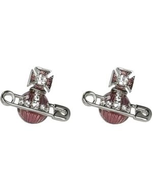 Vivienne Westwood Pendientes Orb Con Cristales - Blanco