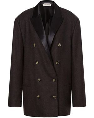 Alberta Ferretti Double-Breasted Wool Blazer - Black